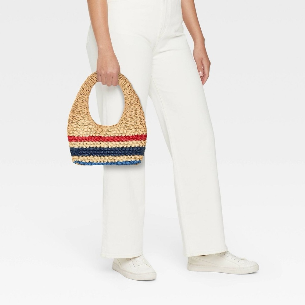NWT Universal Thread Multicolor Straw Tote Bag - Picture 2 of 5